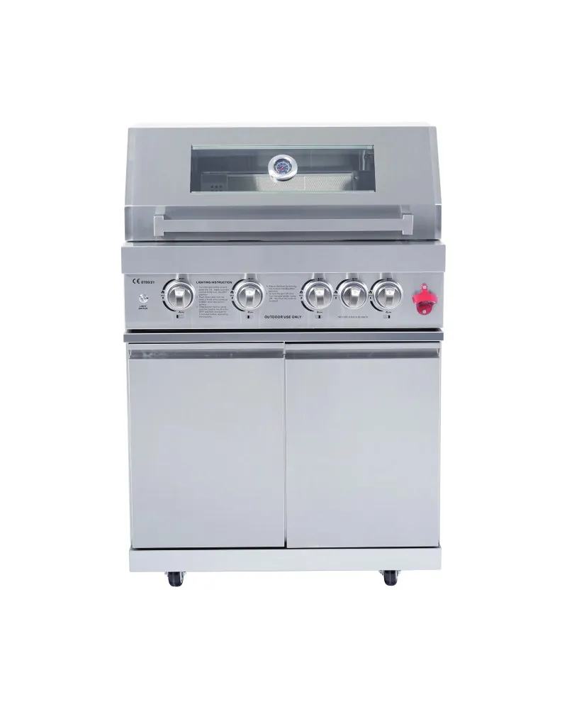 5-brännare gasolgrill utekök modul 304 rostfritt stål 81 cm | TJUST