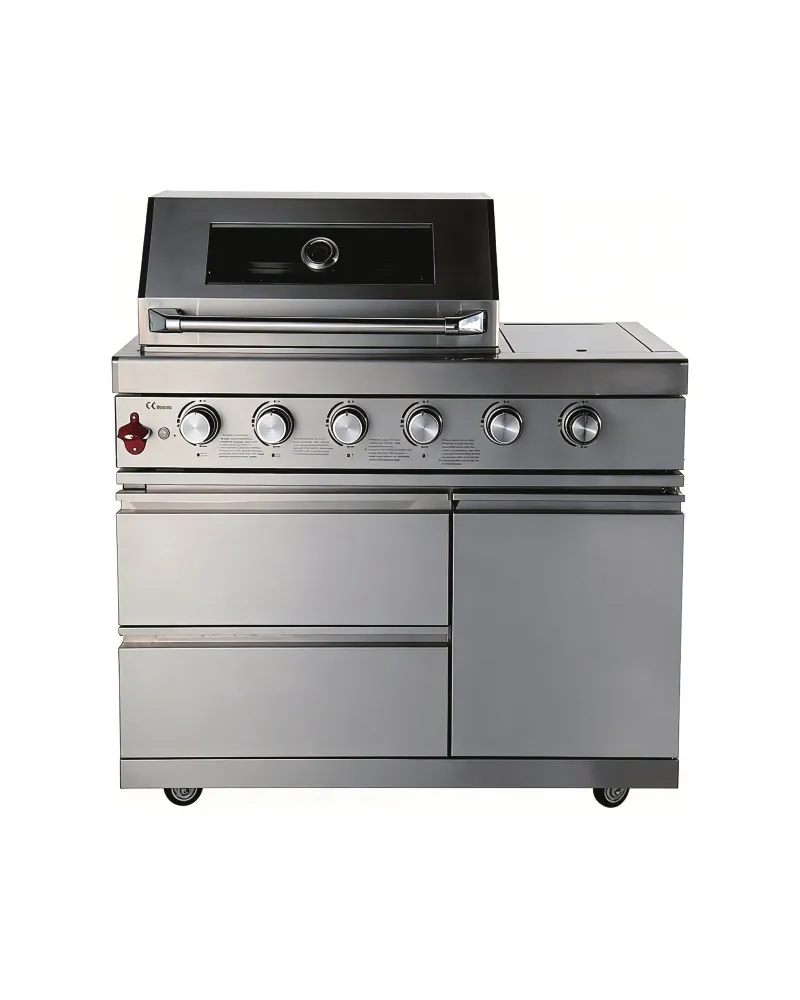 6-brännare gasolgrill utekök modul 304 rostfritt stål 117 cm | TJUST